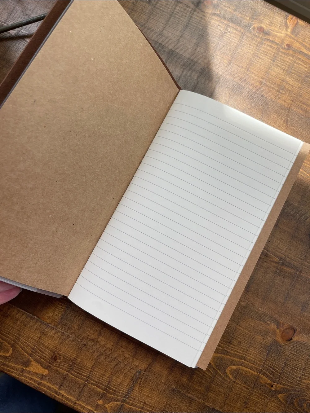 R. Esterbrook & Co. Brown Faux Leather Notebook with Blue Spine
